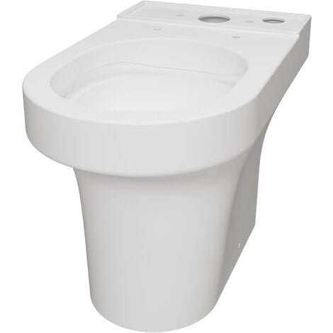 Close Coupled Toilet Rimless Soft Close Seat Ceramic Gloss White Bathroom WC Pan