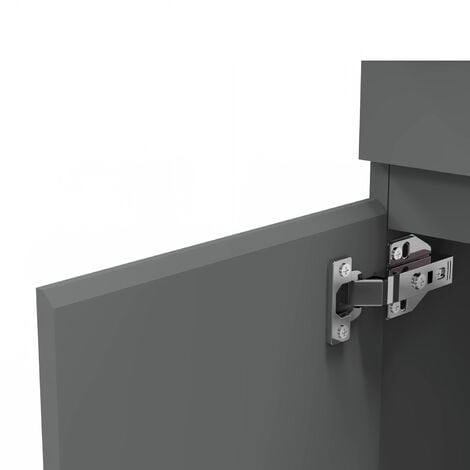 Acezanble 600mm Modern Bathroom Vanity Unit Basin Storage Cabinet 2 Doors Furniture-Grey