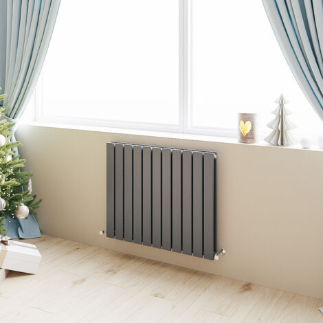 Acezanble Horizontal Flat Panel Radiator Central Heating Rad 600x748mm Double Anthracite