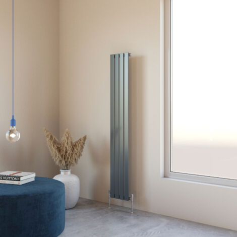 Acezanble Vertical Flat Panel Radiator Central Heating Rad 1600x272mm Single Anthracite