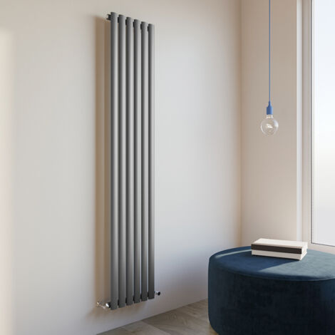 Acezanble Vertical Oval Column Radiator Central Heating Rad 1800x354mm Single Anthracite