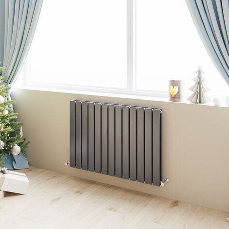 Acezanble Horizontal Flat Panel Radiator Central Heating Rad 600x884mm Double Anthracite
