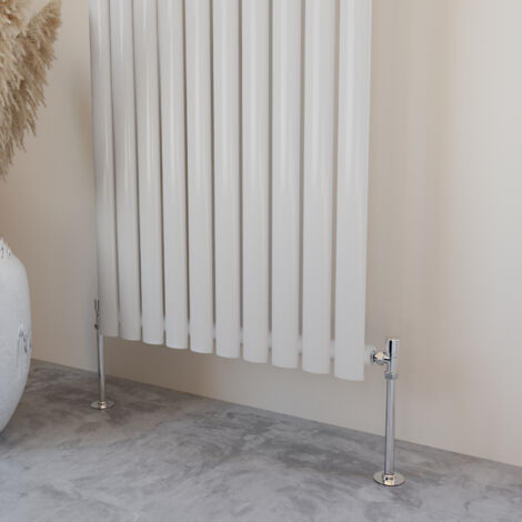 Acezanble Horizontal Radiator Oval Column Designer Central Heating Rad 600x413mm Single White