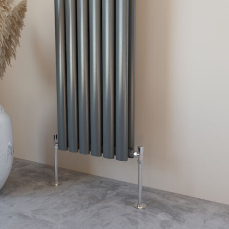 Acezanble Horizontal Oval Column Radiator Central Heating Rad 600x1593mm Double Anthracite