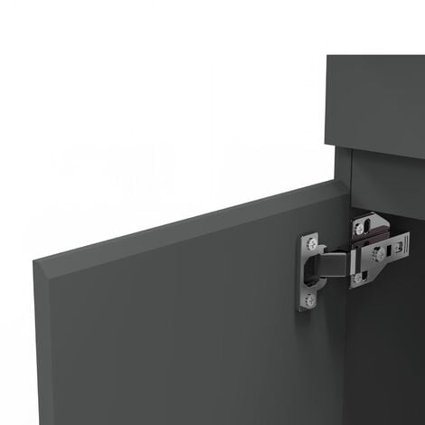 Acezanble Bathroom Vanity Unit & Basin Sink 600mm Floor Standing Door Grey