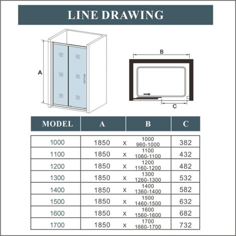 Acezanble 1200mm Sliding Shower Cubicle Enclosure Door Modern Bathroom screen glass