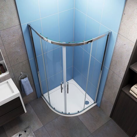 Acezanble 900 x 900 mm Quadrant Shower Enclosure 6mm Tempered Sliding Glass Cubicle Door