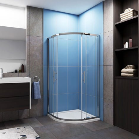 Acezanble 900 x 900 mm Quadrant Shower Enclosure 6mm Tempered Sliding Glass Cubicle Door