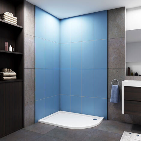 Acezanble 1200x900x30mm Offset Quadrant Walk in Shower Enclosure Stone Tray Right Side