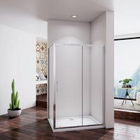 Acezanble Cabine de douche coulissante 150x100x190cm,hauteur:190cm porte de douche coulissante et paroi latérale