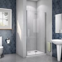Acezanble Porte de douche pivotante et pliante 110x195cm, en niche