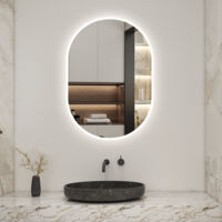 500x700mm Illuminated Led Bathroom Mirror with Demister Pad Oval Backlit Wall Mounted,Touch Sensor Switch