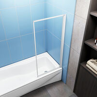 Acezanble 1 Fold Folding Bath Shower Screen Panel 700x1400mm