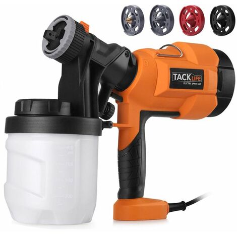 TACKLIFE Paint Sprayer, High Power HVLP Home Electric Paint Gun,Adjustable Valve Knob, Quick Refill Lid,4 Nozzle Sizes - SGP15AC