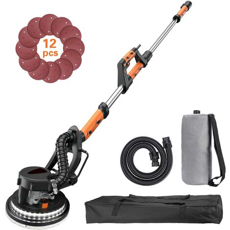 Drywall Sander Automatic Vacuum Efficient 95 800w Long Handle With Dust Absorption Bag Electric Variable Sd 500 1800rpm 225mm Sanding Discs 12pcs Led Light And Carry - What Is The Best Sander For Sanding Drywall