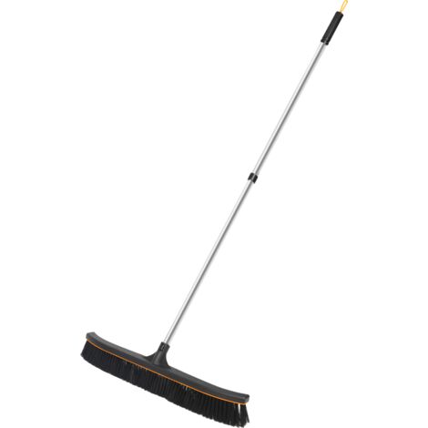 LE BALAI DU PRO - VENTEO - Escoba para suelos duros de exterior - Mango telescópico hasta 176cm - Cabeza de escoba XXL - Escoba para jardín, patio, balcón, garaje - Negro