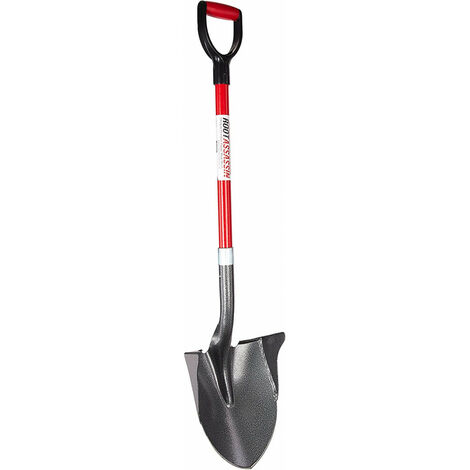 Pala RootSlayer Edge - Pala ultra afilada para todo tipo de suelos - Hojas de acero al carbono - Negro/Rojo - 110x11x22 cm