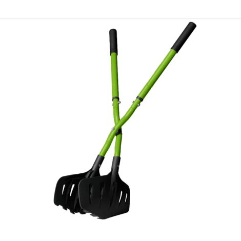 Recogedor de hojas XXL con mango ajustable - EARTWISE - VENTEO - Herramienta de jardín ergonómica - recogedor de hojas - verde/negro - mango telescópico/estirable/ajustable