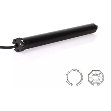 AvosDim Verkabelter Rollladenmotor 13 Nm ø35 + Octo 40 Rohranpassungen