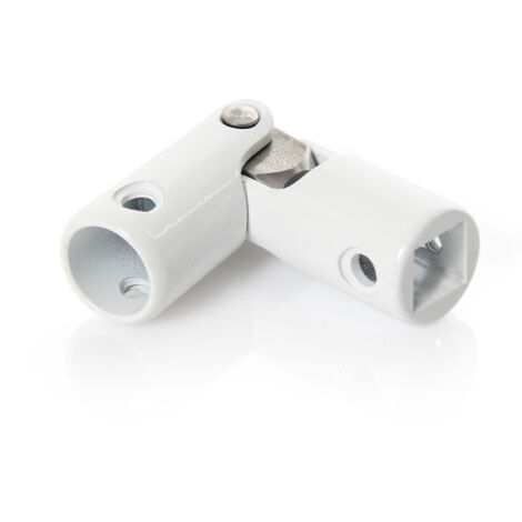 Kreuzgelenk aus weiß lackiertem Stahl - Vierkant 8 mm & Rund 12 mm
