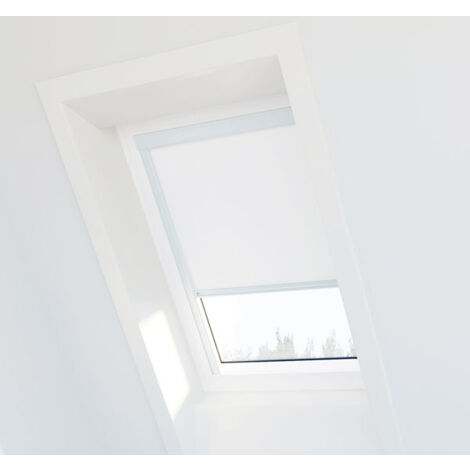 Weißes Verdunkelungsrollo für VELUX ® Dachfenster - UK04 - Weißer Rahmen