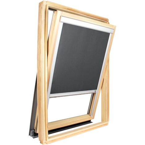 Anthrazitgraues Verdunkelungsrollo für Roto ® Dachfenster - 7/9 - Fensterscheibe B 60 cm x H 83,5 cm