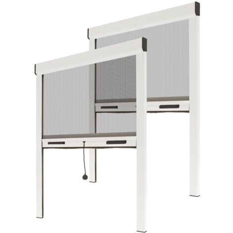 Angebot Insektenschutzrollo 2er Set - B 1500 mm x H 1600 mm - Aluminium - weiß - zuschneidbar