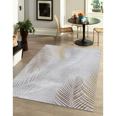 the carpet Mila moderner Teppich Wohnzimmer, elegant glänzender Kurzflor, Grau, 080 x 300 cm (1/5)