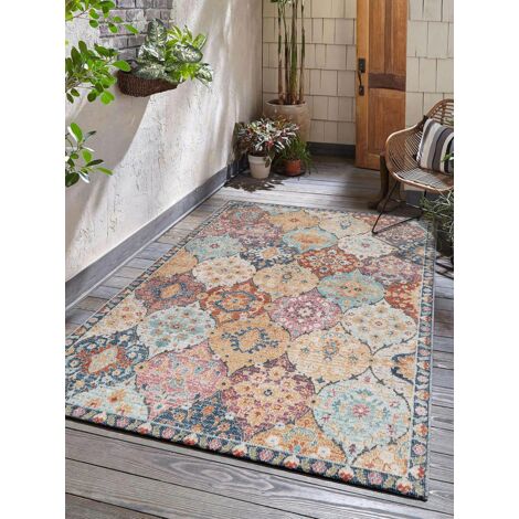the carpet Palma Indoor- & Outdoor-Teppich, modernes Design, Wohnzimmer, wetterfest & UV-beständig, langlebig und pflegeleicht, Mehrfach, 080 x 150 cm