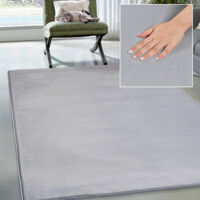 the carpet Cosy kuschelig Warmer Fellteppich, weich und elegant, waschbar und Fußbodenheizung geeignet, Grau, 140 x 200 cm