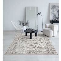 the carpet Mila moderner Teppich Wohnzimmer, elegant glänzender Kurzflor, Creme, 160 x 230 cm