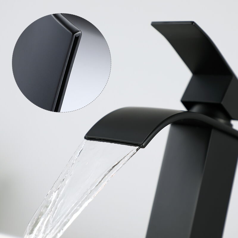 CECIPA - Grifo de lavabo cascada con caño de altura 84 mm mezclador de  lavabo cascada caliente y fría ajustable mezclador de baño de acero  inoxidable
