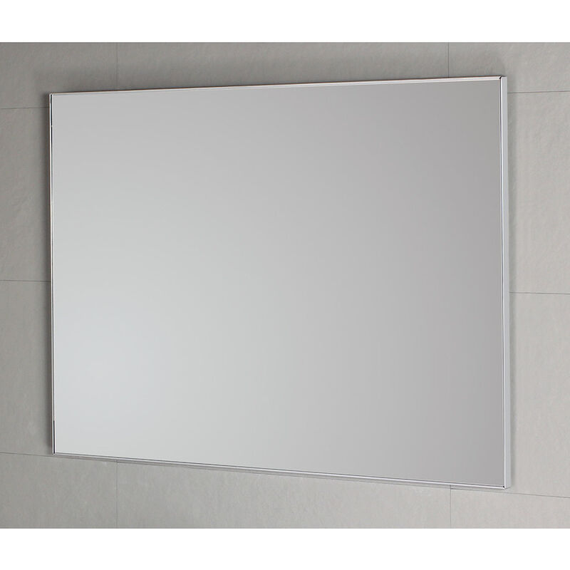 Specchio bagno verticale girevole 50x100 cm in alluminio nero con mensola