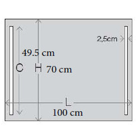 KOH-I-NOOR Comfort line led lc0316 specchio lunghezza 100 altezza 70  illuminazione laterale codice prod