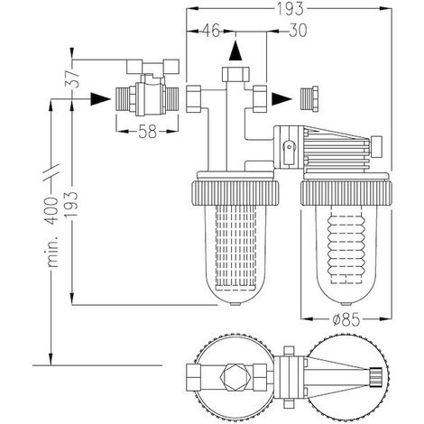 Cillit 012027AA IMMUNO + F COMPACT BY-PASS apparecchio multifunzione e  compatto costituito da un filtro di sicurezza a cartuccia lavabile e un  dosatore proporzionale di Cillit 55 M-H Universal