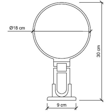 Specchio ingranditore monofacciale con ventosa linea 'Toeletta' cm