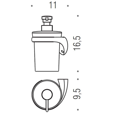 COLOMBO ACCESSORI BAGNO LINK BICCHIERE PORTA SPAZZOLINI DA MURO SX