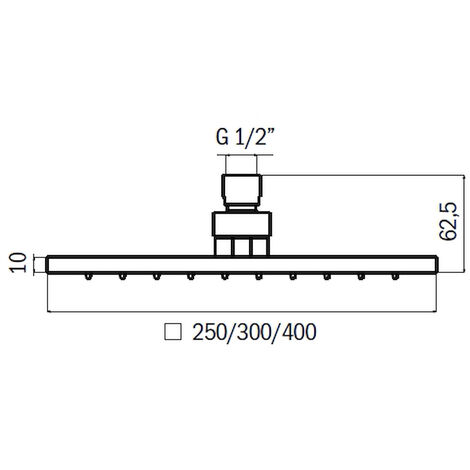 Soffione doccia anticalcare diam. 200, 250, 300, 400 mm in acciaio inox