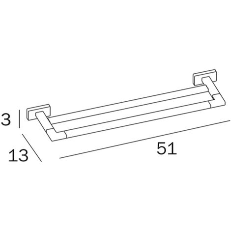 Porta asciugamani Lea nero L.51 cm