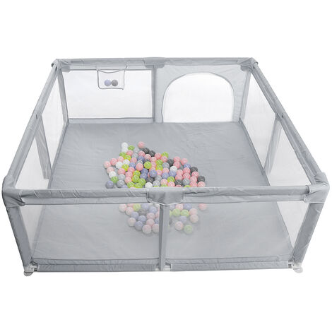 Parc Pour Enfants - PARC BEBE - 1.5*1.8m - Gris - Tissu Oxford Double Couche