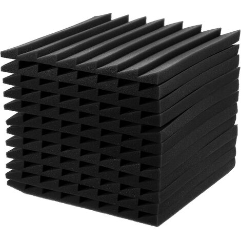 12 pièces Durable mousse insonorisée Studio mousses panneau mural acoustique isolation phonique mousse Studio carreaux muraux 30x30x2.5 cm noir Jmax