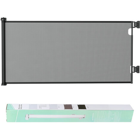 Barrière de sécurité enfant extensible H.84 x l.180 cm – Fermeture facile – Couleur noire – Pour escalier et espaces confinés – Drillpro (1/5)