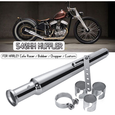 1x Silencieux Cocktail Shaker Tulip Bell End Pour Harley Cafe Racer Bobber Chopper Custom Jmax (1/4)