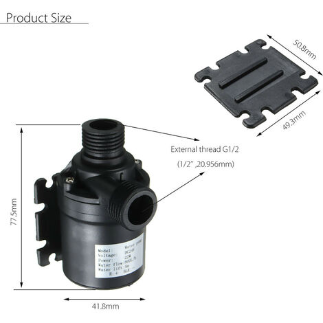 Pompe à Eau Submersible 12V 800L/H - Hauteur Max 5m - IP68 - Pour Fontaine, Aquarium, Piscine, étang