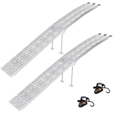 Rampe De Chargement Moto/ATV Acier Galvanisé - Lot De 2 - 160x22,5 Cm - Charge Max 400 Kg - Surface Antidérapante