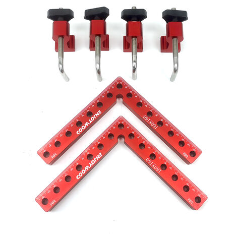 2pcs Équerres à positionnement ENJOYWOOD 90 Degrés 120mm alliage d'aluminium Règle Carrée Outil de Travail et Bois (1/2)