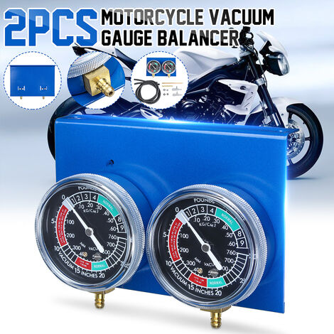 Insma – Kit de 2 jauges d'équilibrage de carburateur – Précision pour motos à 2 cylindres – Base en métal robuste – Flexibilité d'utilisation (1/4)