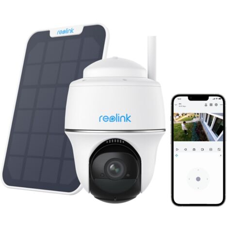 Reolink – Caméra de surveillance sans fil 2K 4MP – Alimentation solaire et batterie rechargeable – Vision nocturne 360° – Détection humaine PIR