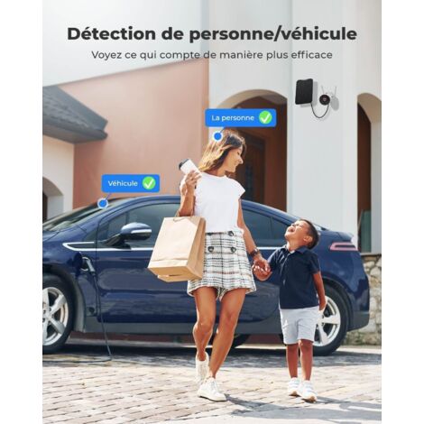 Reolink 3MP Caméra Surveillance WiFi sans Fil sur Batterie, Audio Bidirectionnel, Détection de Mouvement PIR, Vision Nocturne