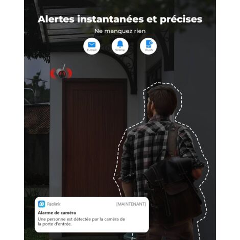 Reolink 3MP Caméra Surveillance WiFi sans Fil sur Batterie, Audio Bidirectionnel, Détection de Mouvement PIR, Vision Nocturne